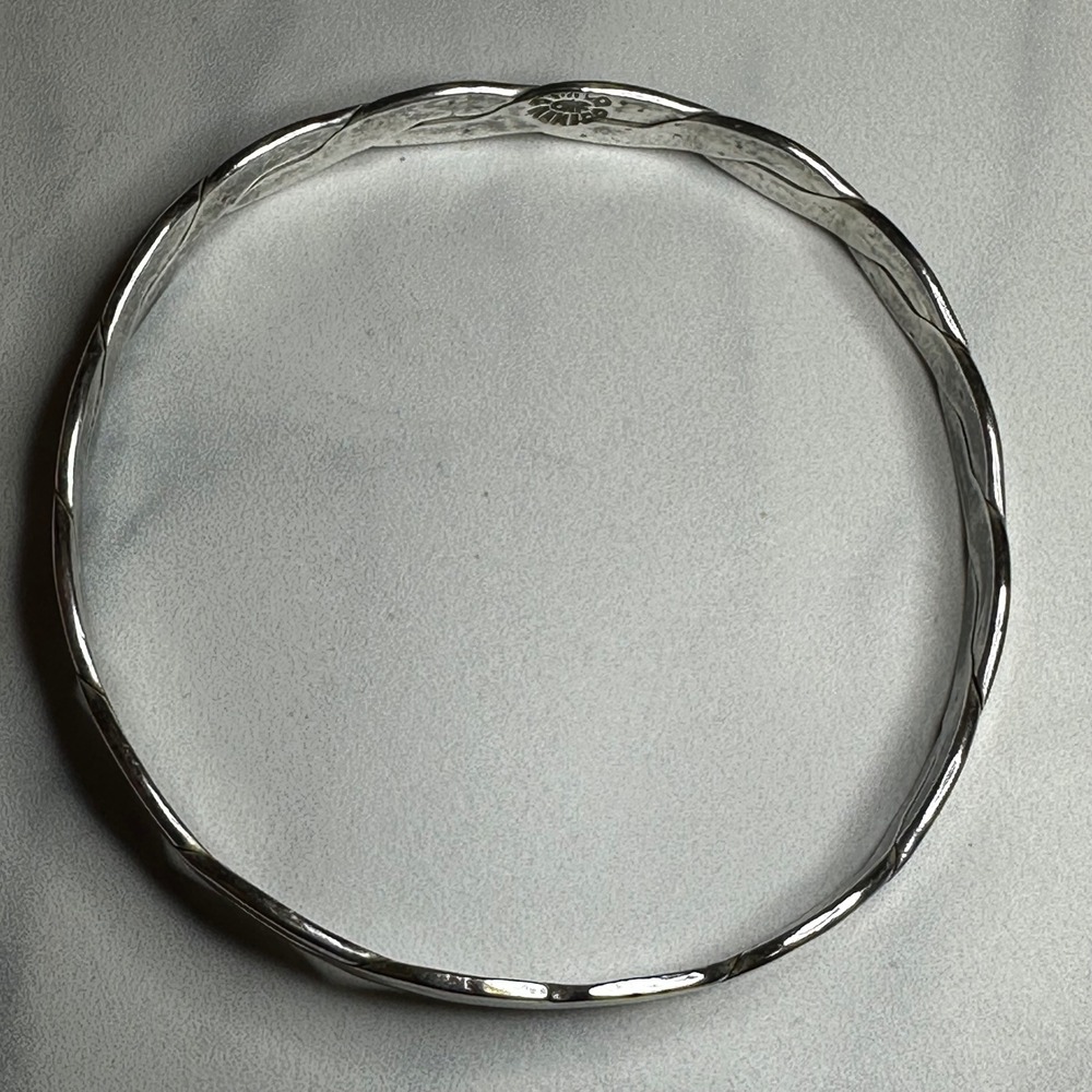 Sterling Silver Mexico Braided Twist Bangle Bracelet‎ 925 15.4 Grams